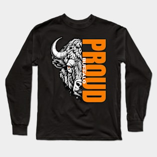 Majestic Proud Buffalo - Unique Wildlife Inspired Print Long Sleeve T-Shirt